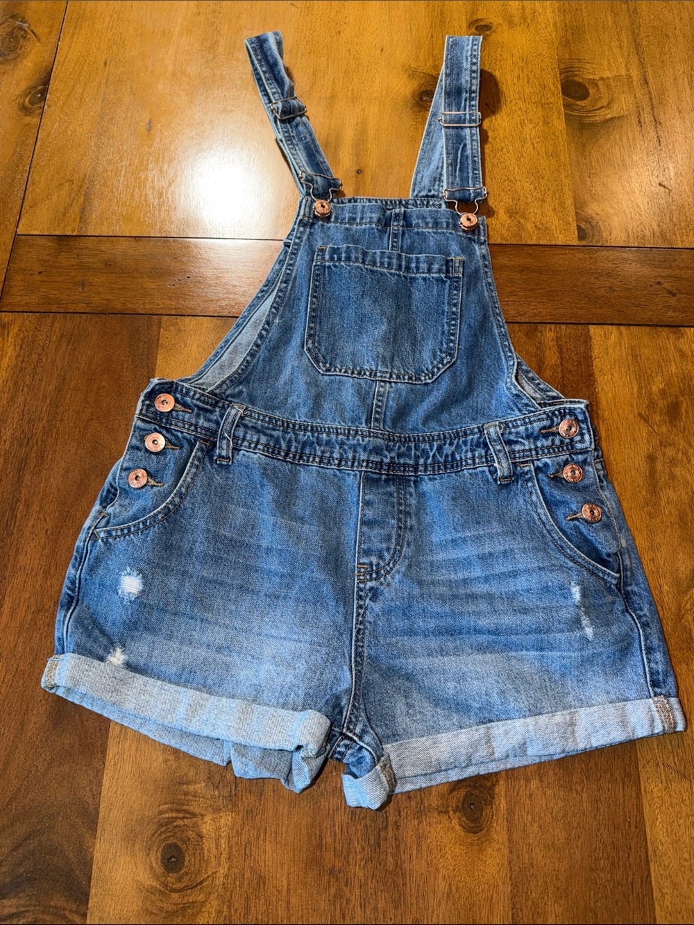 Vanilla Star Blue Denim Short Overalls